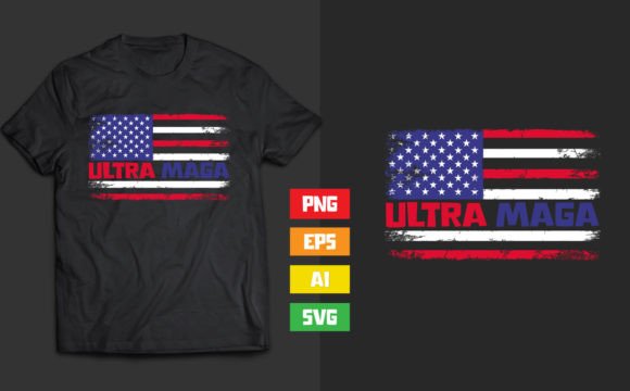 American Flag Ultra Maga T-Shirt Design