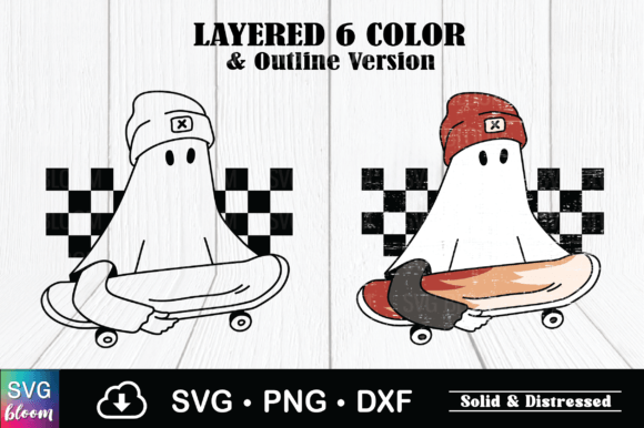 Ghost Skateboard Layered SVG Sublimation: A Versatile Design for Creative Projects