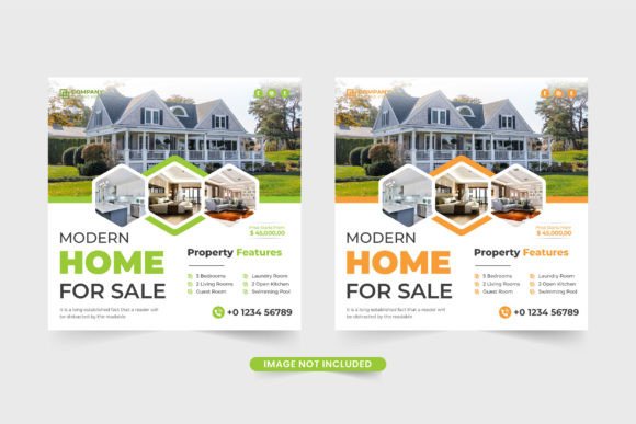 House Selling Template Vector Design