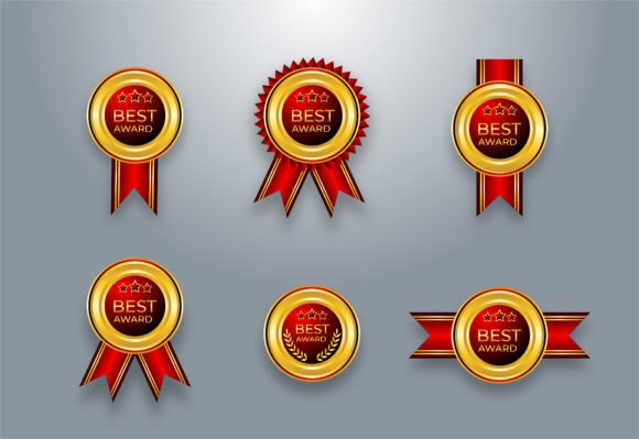 Luxury Golden Set of Best Award Label: A Premium Design Solution for Professional Branding