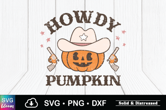 Retro Howdy Pumpkin Sublimation Files