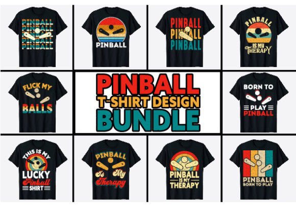 Vintage Pinball T-Shirt Design Bundle: A Creative and Business Opportunity for Entrepreneurs and Designers